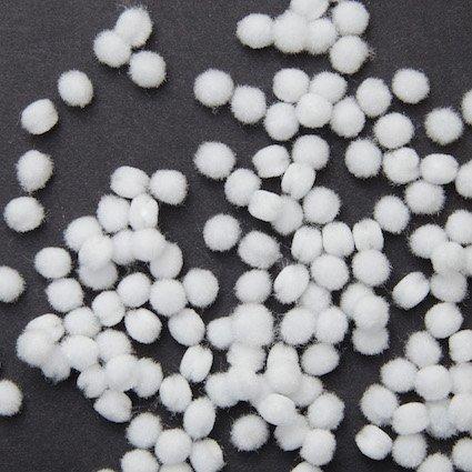 50pk 10mm White Pom Poms