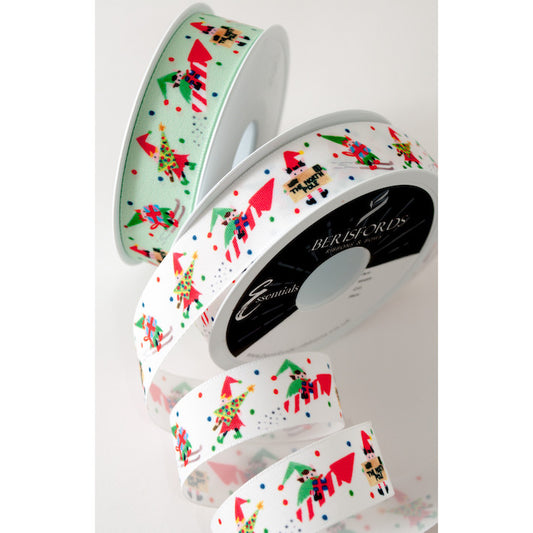 25mm Santa's Elves Ribbon. Sold per 3mtr length.