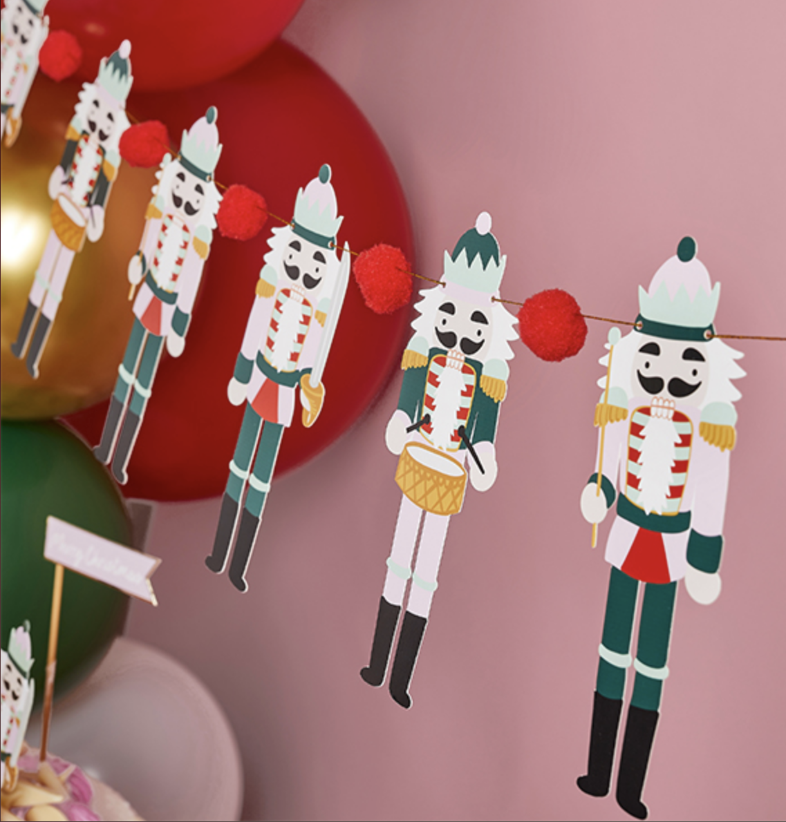 2m Nutcracker Pom Pom Banner