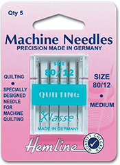 Quilting Machine Needles - 80/12, Hemline