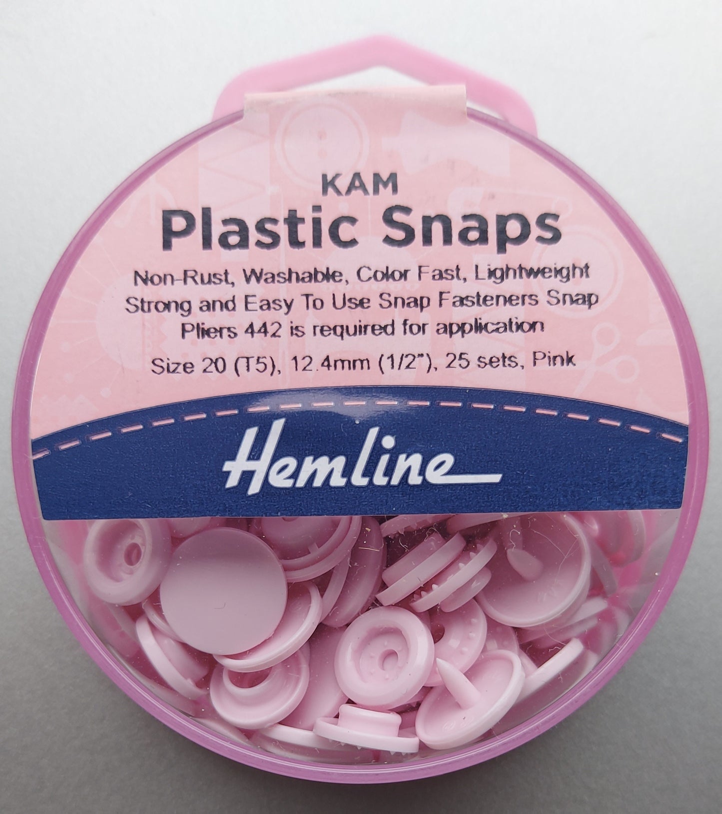 Size 20 (T5) 12.4mm (1/2") Plastic Snaps