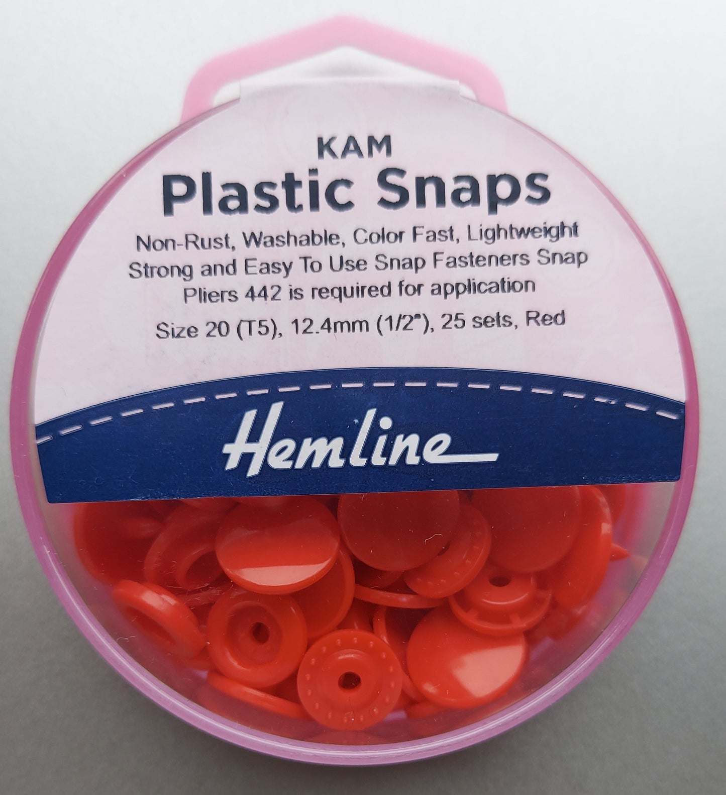 Size 20 (T5) 12.4mm (1/2") Plastic Snaps